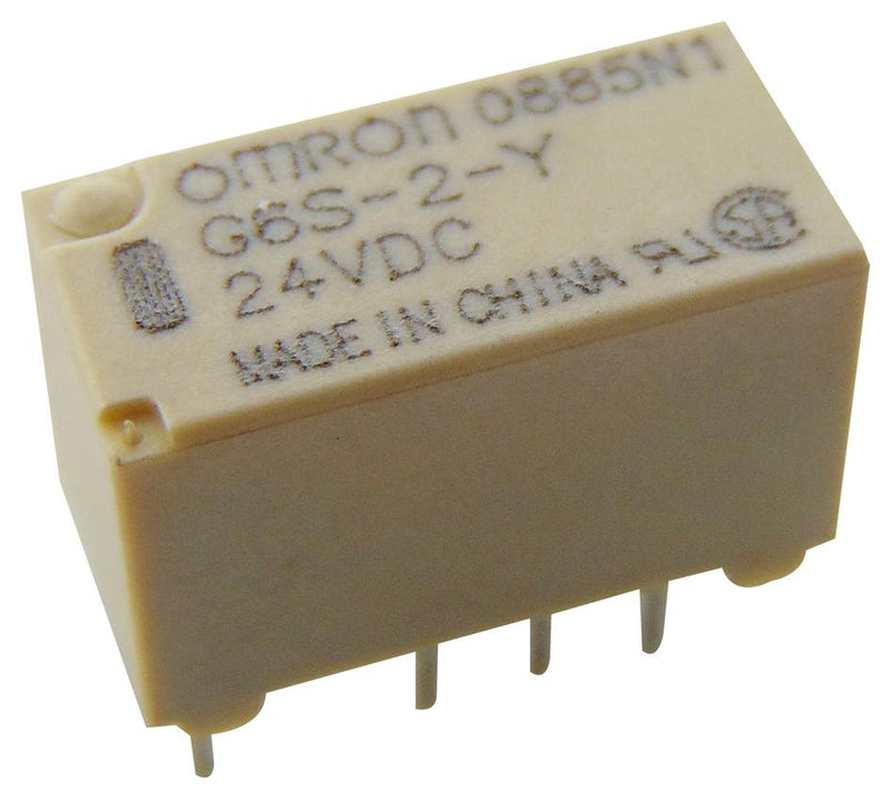 Omron G6S-2Y DC24 G6S-2Y DC24 Signal Relay 24 VDC Dpdt 2 A G6S Through Hole Non Latching