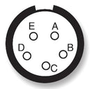 Amphenol LTD D38999/20WB5PN D38999/20WB5PN Circular Connector MIL-DTL-38999 Series III Wall Mount Receptacle 5 Contacts Crimp Pin