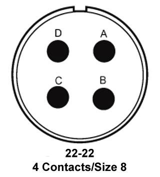 ITT Cannon MS3102E22-22PX MS3102E22-22PX Circular Connector MIL-DTL-5015 Series Box Mount Receptacle 4 Contacts Solder Pin Threaded