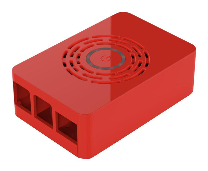 Multicomp PRO ASM-1900143-61 Raspberry Pi Accessory 4 Model B Case Plastic Red Integrated Power Button