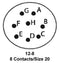 ITT Cannon KPT06F12-8P Circular Connector KPT Straight Plug 8 Contacts Solder Pin Bayonet 12-8