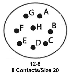 ITT Cannon KPT06F12-8P Circular Connector KPT Straight Plug 8 Contacts Solder Pin Bayonet 12-8
