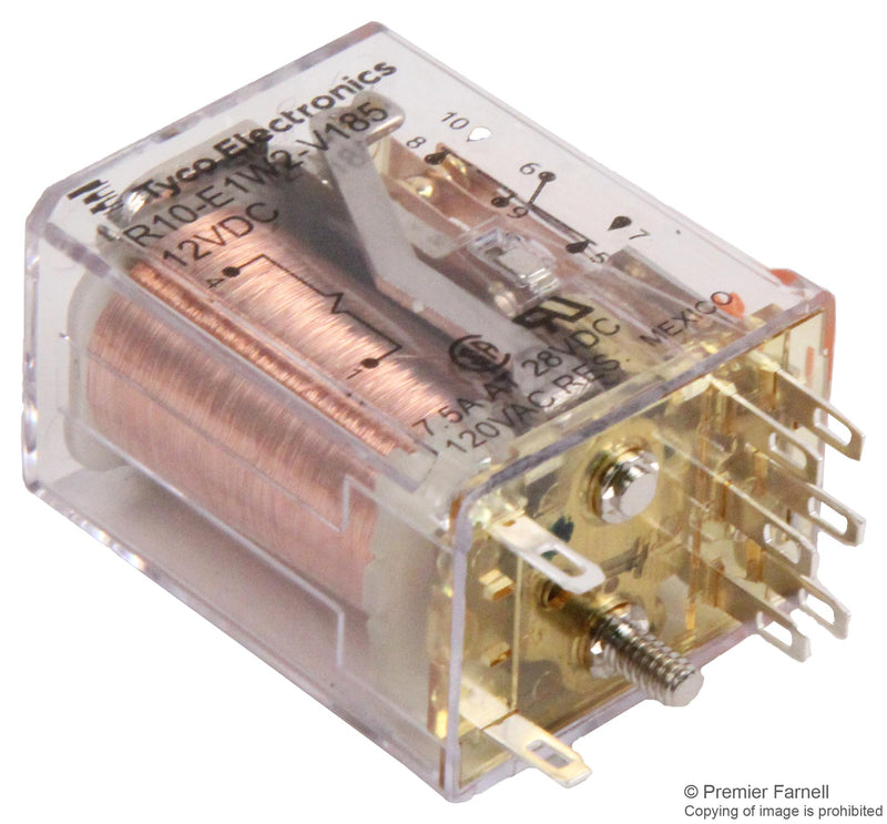 POTTER&amp;BRUMFIELD - TE Connectivity R10-E1W2-V185 R10-E1W2-V185 Relay Dpdt 120VAC 28VDC 7.5A