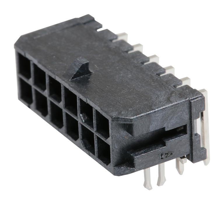 Molex 43045-1222 Pin Header Power 3 mm 2 Rows 12 Contacts Through Hole Right Angle Micro-Fit 3.0 43045 Series