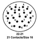 ITT Cannon KPT00J22-21S KPT00J22-21S Circular Connector KPT Wall Mount Receptacle 21 Contacts Solder Socket Bayonet 22-21