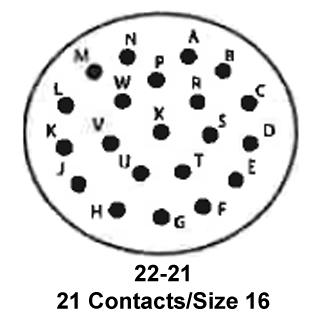 ITT Cannon KPT00J22-21S KPT00J22-21S Circular Connector KPT Wall Mount Receptacle 21 Contacts Solder Socket Bayonet 22-21