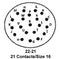 ITT Cannon KPT06A22-21S KPT06A22-21S Circular Connector KPT Straight Plug 21 Contacts Solder Socket Bayonet 22-21