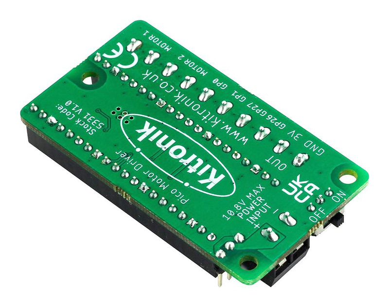 Kitronik 5331 5331 Motor Driver Board 3 V to 10 Supply 1.5 A Raspberry Pi Pico New