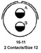 Amphenol Industrial MS3106E16-11S. Circular Connector Plug Size 16 2 Posi