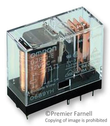 OMRON ELECTRONIC COMPONENTS G2R-14-DC12 General Purpose Relay, G2R Series, Power, Non Latching, SPDT, 12 VDC, 10 A