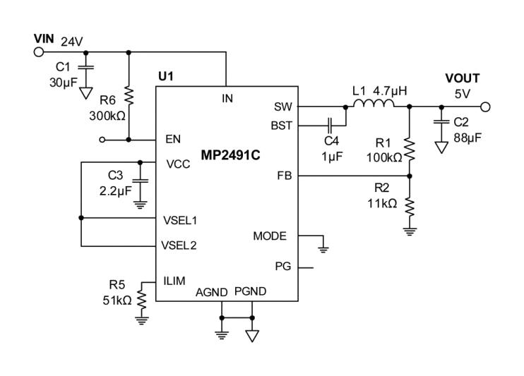 Monolithic Power Systems (MPS) MP2491CGQB-Z DC-DC Switching Synchronous Buck Regulator 4V-32V in 500mV to 30V out 6A 490kHz QFN-13