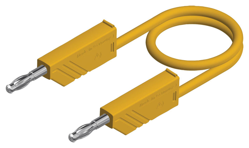 Hirschmann Test and Measurement 934507103 Lead 4mm Stackable Banana Plug 60 VDC 32 A Yellow 1.5 m