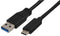 PRO Signal PSG91477 USB Cable Type A Plug to C 1 m 3.28 ft 3.1 Black