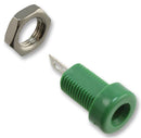 Johnson - Cinch Connectivity 108-0904-001 Banana Test Connector Jack Panel Mount 15 A 7 kV Tin Plated Contacts Green