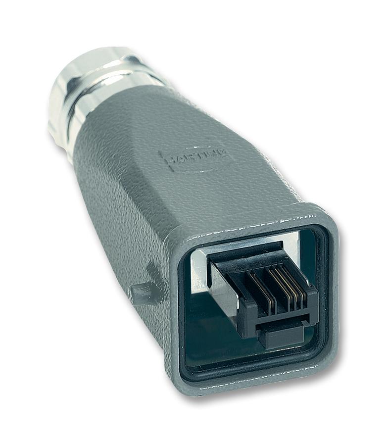 Harting 09 45 115 1100 Modular Connector RJ45 Plug 1 x (Port) 4P4C Cat5 IP65 IP67 Cable Mount