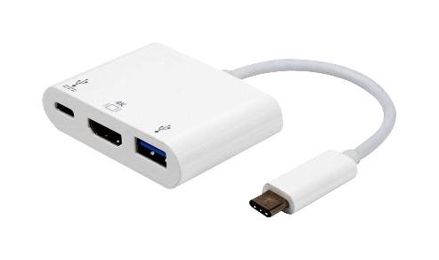 Multicomp PRO 83-22045 83-22045 USB3.1 Type C Plug to Hdmi USB3.0 A and Receptacle Data/Charging Adapter Res.4Kx2K@30Hz New