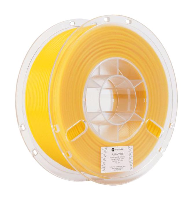 Polymaker 70538 3D Printer Filament Polylite Series 2.85mm Dia Yellow PLA 150&deg;C 1 kg