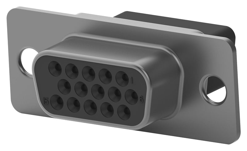 AMP - TE Connectivity 216164-1 D Sub Connector Housing 15 Ways High Density DE HDP-22 Receptacle Steel Body