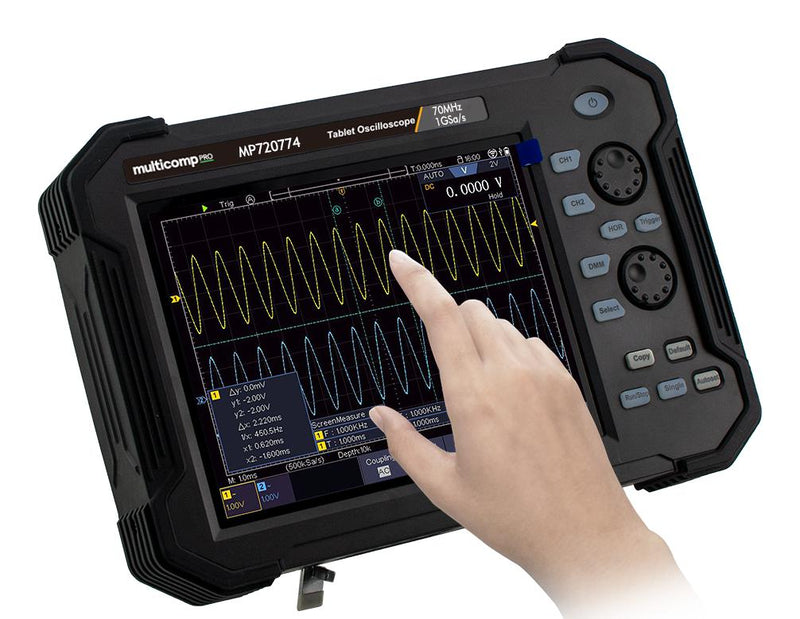 Multicomp PRO MP720774 MP720774 Oscilloscope Tablet Pro Oscilloscopes 2 Channel 70 MHz 1 Gsps 40 Mpts