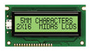 MIDAS MC21605AB6W-GPTLY-V2 Alphanumeric LCD, 16 x 2, Black on Grey, 5V, Parallel, English, Japanese, Transflective