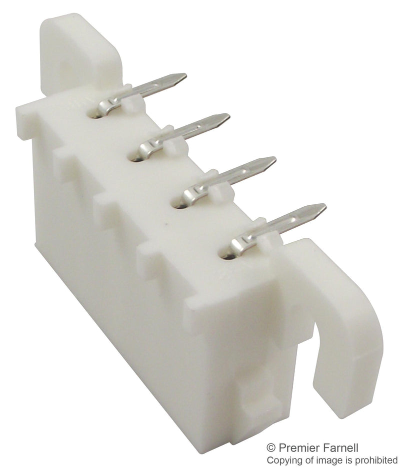 AMP - TE Connectivity 1-350944-0 1-350944-0 Pin Header Wire-to-Board 6.35 mm 1 Rows 4 Contacts Through Hole Right Angle