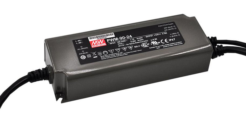 Mean Well PWM-90-12DA PWM-90-12DA LED Driver Lighting 90 W 12 V 7.5 A Constant Voltage