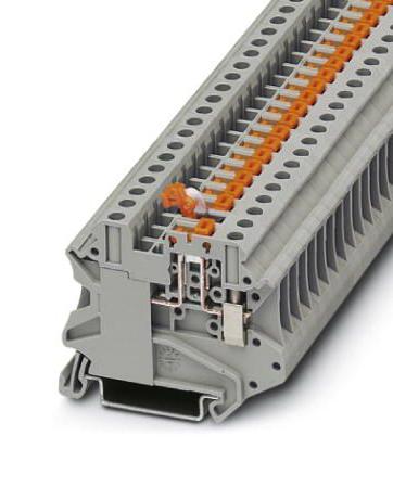 Phoenix Contact UT 4-MT-EX DIN Rail Mount Terminal Block Knife Disconnect 2 Ways 26 AWG 10 4 mm&Acirc;&sup2; Screw 20 A