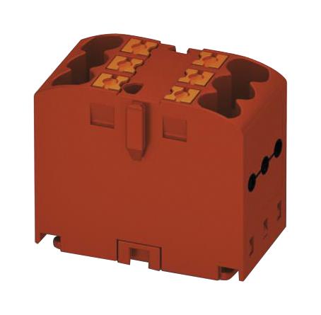 Phoenix Contact PTFIX 6X25 RD Panel Mount Barrier Terminal Block 24 A 500 V 6 Pole 3 Push In 12 AWG