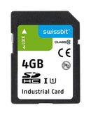 Swissbit SFSD004GL2AM1TO-I-5E-22P-STD SFSD004GL2AM1TO-I-5E-22P-STD Flash Memory Card 3D Pslc Sdhc UHS-1 Class 10 4 GB S-56 Series