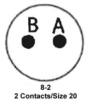 ITT Cannon KPT01F8-2P KPT01F8-2P Circular Connector KPT Cable Mount Receptacle 2 Contacts Solder Pin Bayonet 8-2