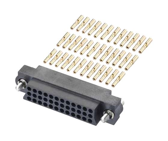 Harwin M83-LFC1F2N54-0000-000 Wire-To-Board Connector 2 mm 54 Contacts Receptacle Datamate J-Tek M83 Series Crimp 3 Rows