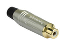 Amphenol SINE/TUCHEL ACJR-SBK ACJR-SBK RCA (Phono) Audio / Video Connector 2 Contacts Jack Gold Plated Zinc Alloy Body