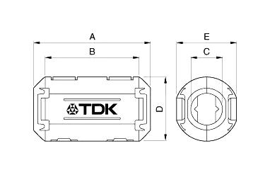 TDK ZCAT2235-1030A ZCAT2235-1030A Split Core Ferrite 10 mm 50 ohm Zcat