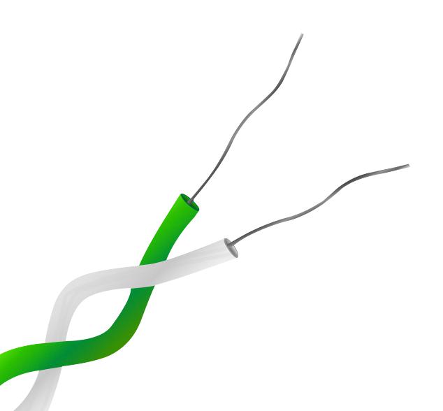 Labfacility XF-1256-FAR Thermocouple Cable Ptfe Insulated Twisted Pair Type K 1/0.315 mm Green White 50 m