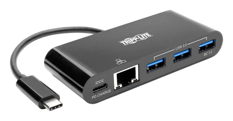 TRIPP-LITE U460-003-3AGB-C USB HUB W/LAN & PD 5-PORT BUS Powered