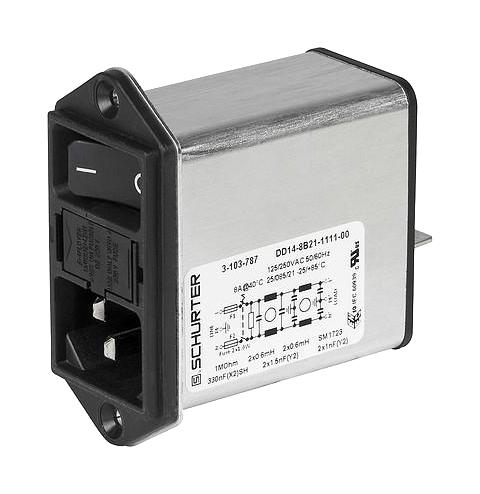 Schurter 3-103-778 Filtered IEC Power Entry Module 4 A 250 VAC