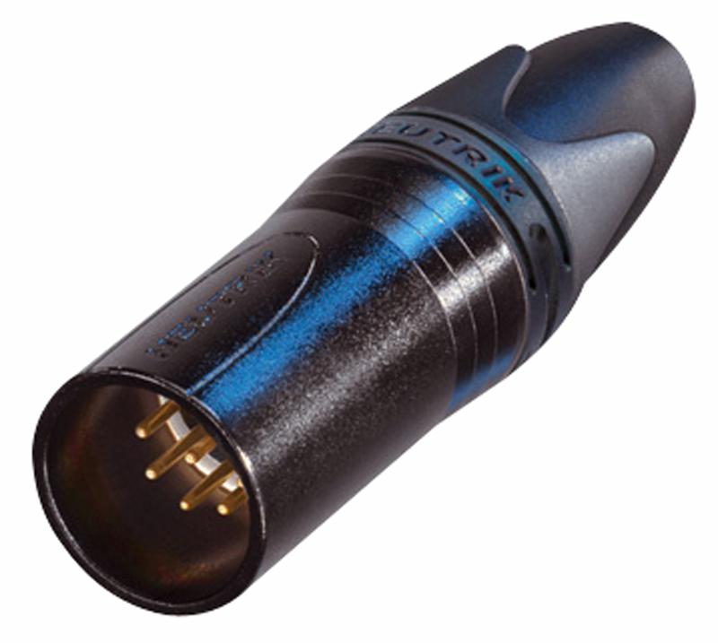 NEUTRIK NC7MXX-B XLR Audio Connector, 7 Contacts, Plug, Cable Mount, Gold Plated Contacts, Metal Body, XX Series