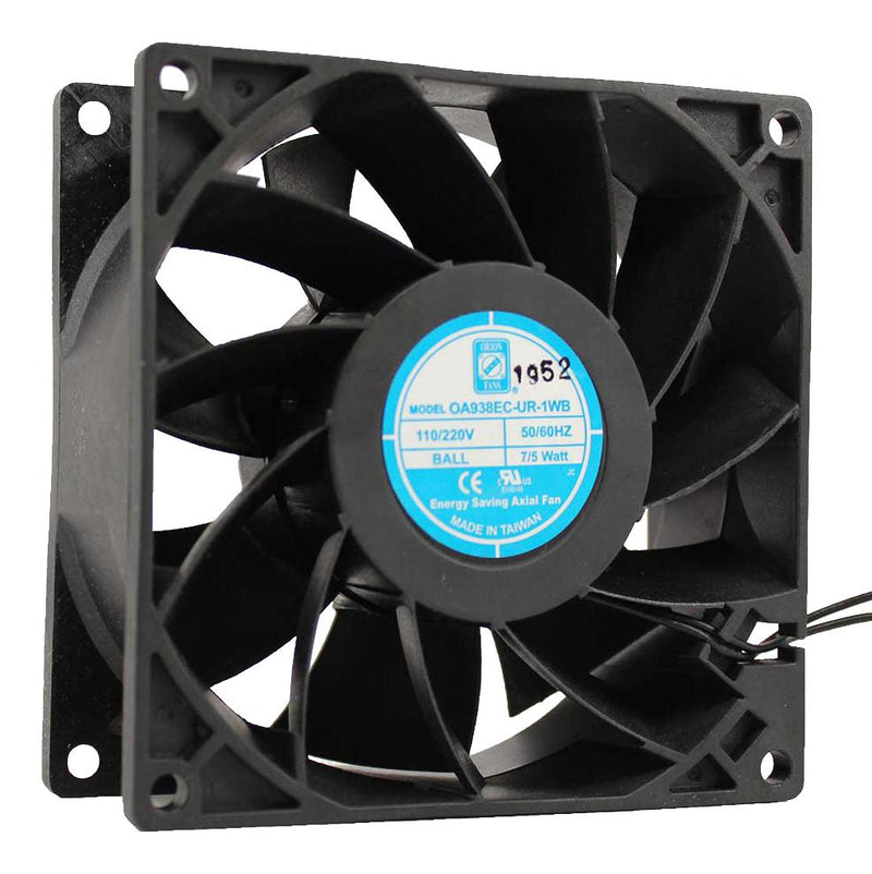 Orion Fans OA938EC-UR-1WB AC Axial Fan 110V / 220V Square 92 mm 38 Ball Bearing 60 CFM