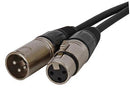 Stellar Labs 555-11900 Cable 3 POS XLR PLUG-JACK 3FT Black