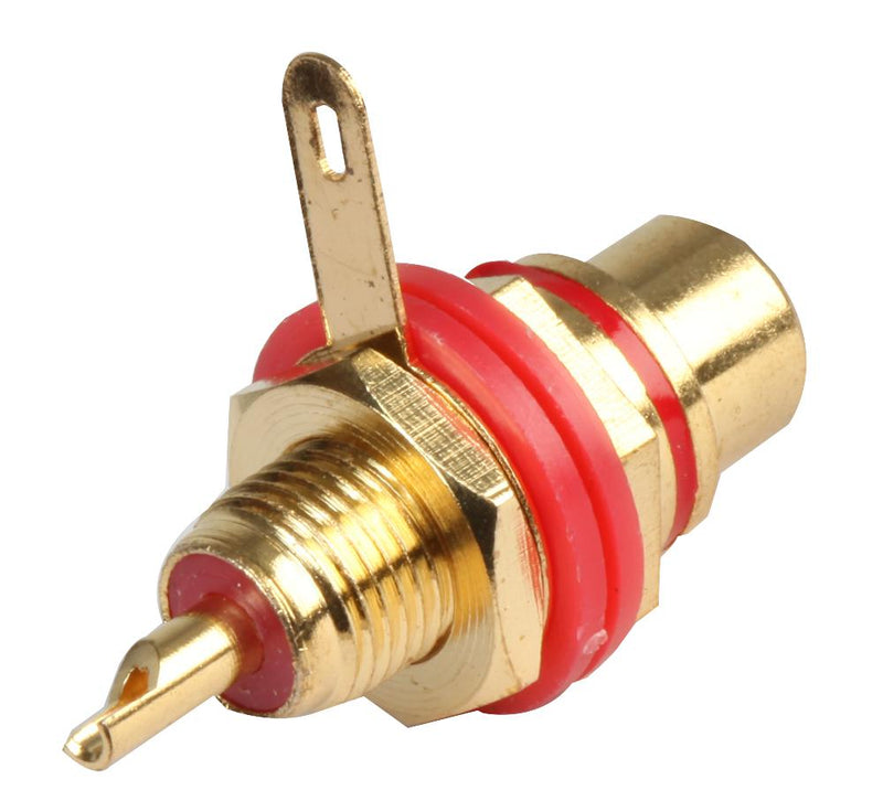 PRO Signal PSG08615 PSG08615 RCA (Phono) Audio / Video Connector 2 Contacts Socket Gold Plated Metal Body Red