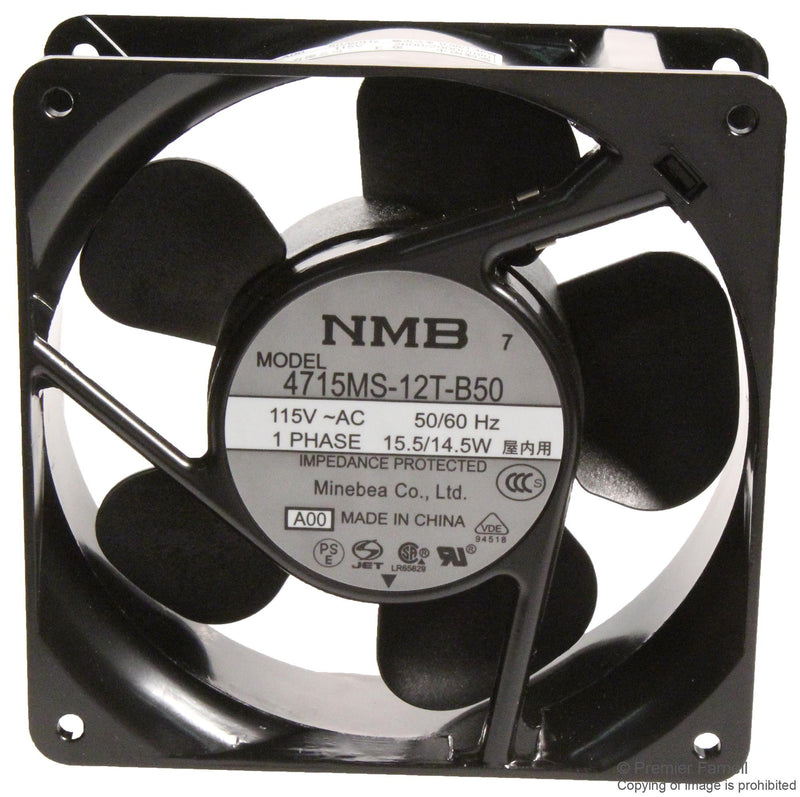 NMB TECHNOLOGIES 11938FB-A1N-EA-00 AXIAL FAN, 119MM, 115VAC, 110CFM, 45DB