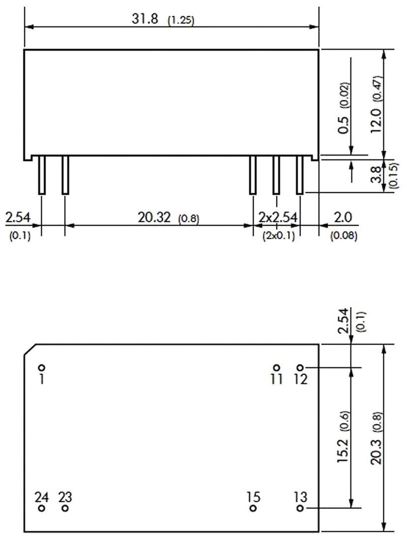 Traco Power THB 6-2423 THB 6-2423 Isolated Through Hole DC/DC Converter Medical 2:1 6 W 2 Output 15 V 200 mA