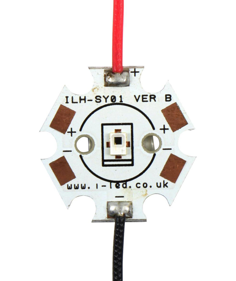 Intelligent LED Solutions ILH-IS01-85SN-SC201-WIR200. IR Emitter Module 1 Chip 850 nm &plusmn; 60&deg; (120&deg;) 370 mW/Sr 200 mm Red & Black Star PCB