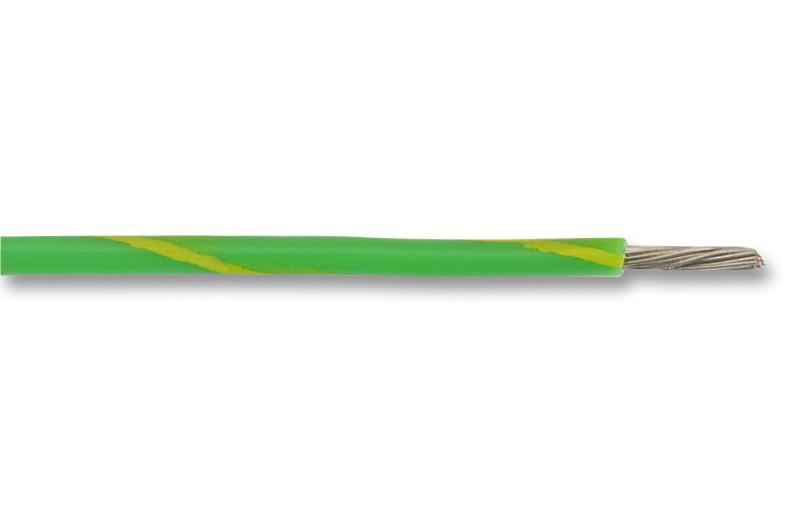 Multicomp PRO MP005406 Wire BS4808 / Def Stan 61-12 16/0.2 PVC Green Yellow 0.5 mm&sup2; 328 ft 100 m