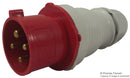 WALTHER 230406 32A 3P+E 415v Industrial Site Plug - IP44 Red