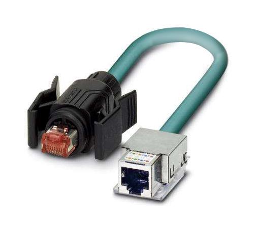 Phoenix Contact VS-BU/C6-IP67/B-94F-LI/50 Ethernet Cable 8P Cat6 5 m 16.4 ft RJ45 Plug to Jack Blue