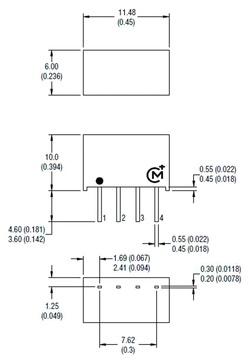 Murata Power Solutions MEE1S0512SC MEE1S0512SC Isolated Through Hole DC/DC Converter 1kV Isolation ITE 1:1 1 W Output 12 V 83 mA