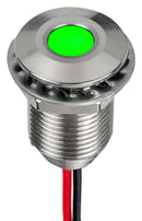 Apem Q10F5SXXHG02E Q10F5SXXHG02E LED Panel Mount Indicator Green 3.3 V 10 mm 20 mA 300 mcd IP67