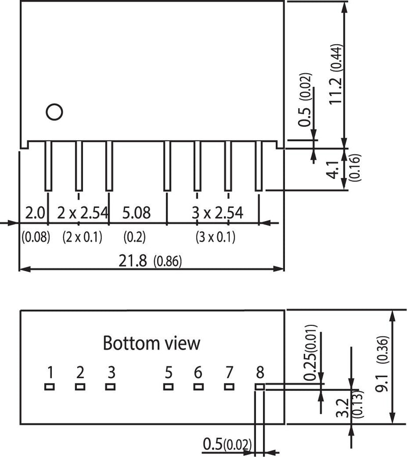 Traco Power TMR 6-2412WI TMR 6-2412WI Isolated Through Hole DC/DC Converter ITE 4:1 6 W 1 Output 12 V 500 mA