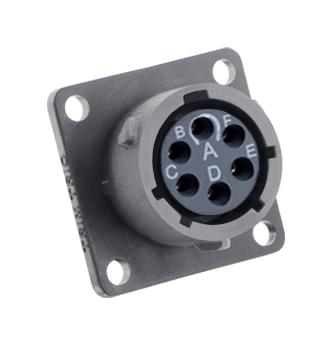 SOURIAU-SUNBANK / Eaton UTSX010D6S Circular Connector Trim Trio Utsx Series Wall Mount Receptacle 6 Contacts PCB Socket Bayonet